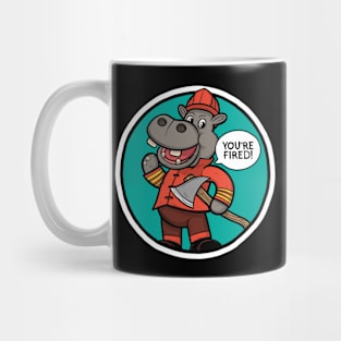 Hippopotamus Firefighter Mug